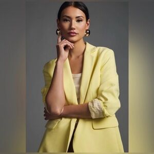 Anthropologie Butter Yellow Maeve Blazer